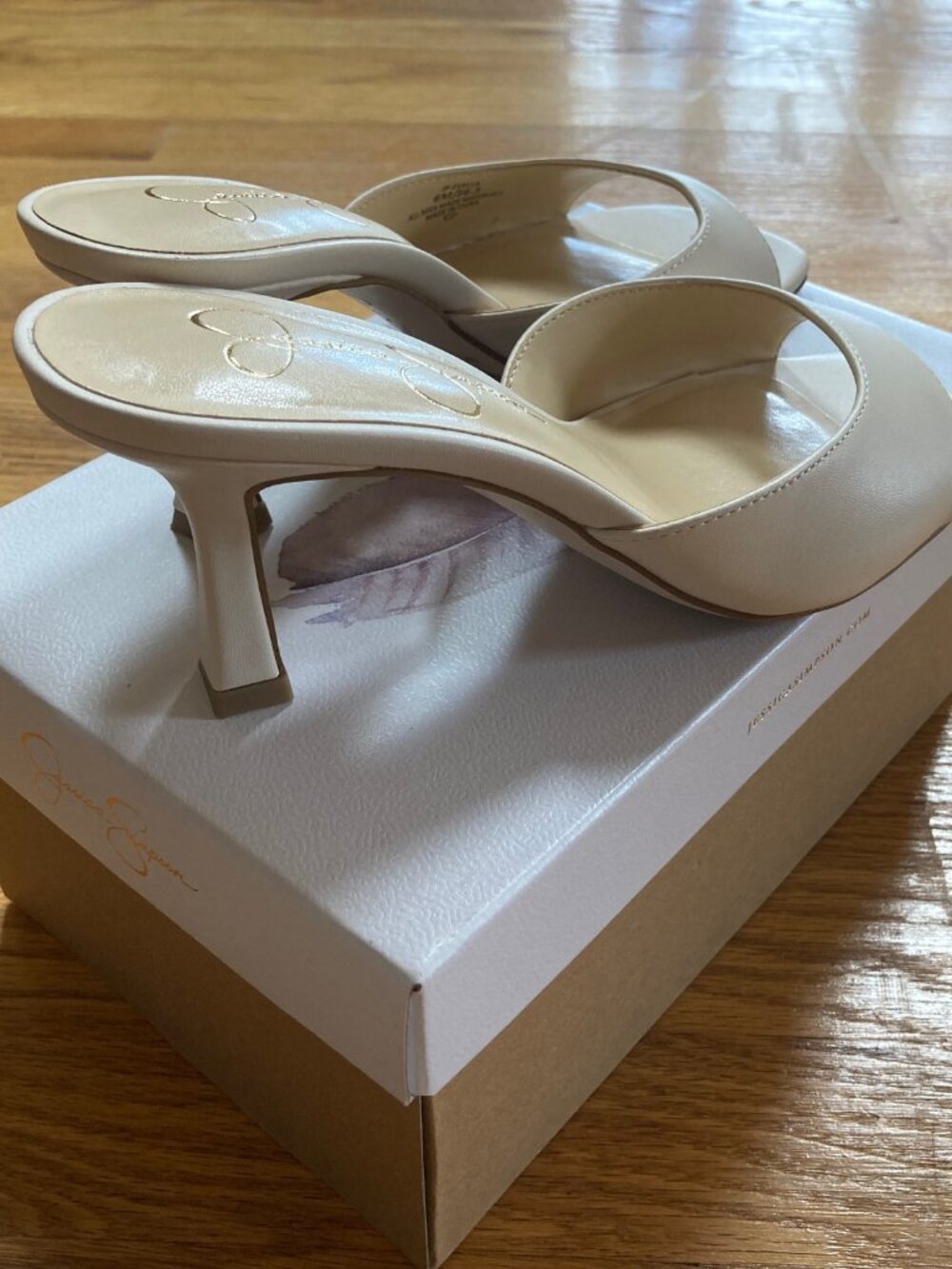 Jessica Simpson Peep Toe Slide Heels - Picture 9 of 15